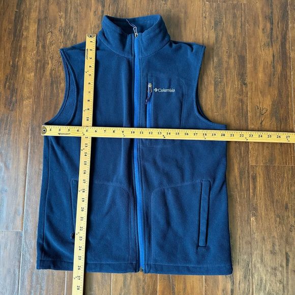 COLUMBIA Mens Full-Zip Fast Trek Fleece Vest in Navy - Picture 10 of 10